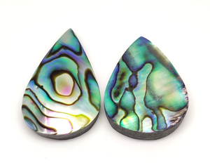 Genuine Abalone Shell Cabochons Iridescent, Organic, and One-of a Kind 1 Piece Pear Shape - Product Image 3