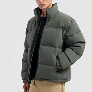 Custom Hooded Front Logo Men's Puffer Jacket <b>Bubble</b> <b>Coat</b> Thick Nylon/Polyester Eco-Friendly Winter - Product Image 2