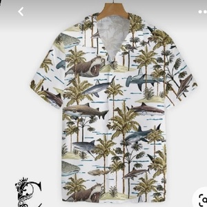 เสื้อเชิ้ตฮาวายพิมพ์ลายดิจิตอลไมโครโพลีเอสเตอร์100% สำหรับผู้ชายคอจีนคุณสมบัติป้องกันรอยยับและระบายอากาศ - Product Image 5