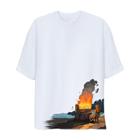 % 100 T-shirts unisexes surdimensionnés imprimés numériques en coton biologique en gros