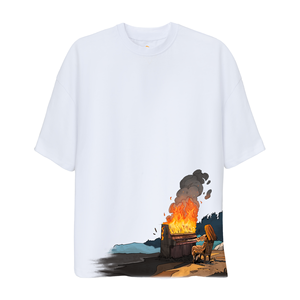 % 100 T-shirts unisexes surdimensionnés imprimés numériques en coton biologique en gros - Product Image 1