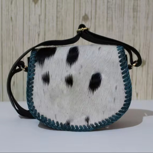 Pelo de vaca natural en bolso de Jersey Hobo tachonado de calidad superior Venta caliente elegante moderno bolso Hobo de cuero genuino para mujer - Product Image 1