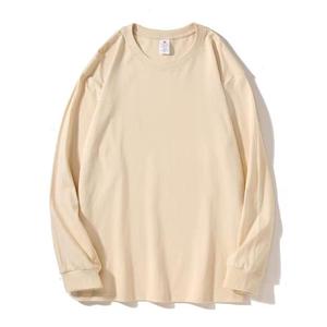 T-shirt vierge uni de haute qualité à manches longues et col rond avec logo personnalisé pour hommes et femmes T-shirt unisexe à manches longues pour hommes - Product Image 4