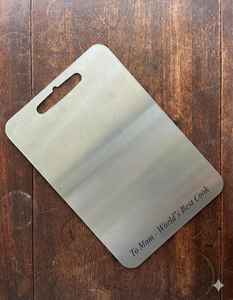 Tabla de cortar de acero inoxidable, tabla de preparación de cocina personalizada, duradera, ligera, apta para lavavajillas, 4mm de espesor - Product Image 1