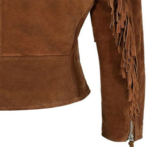 ATLANTIC-Veste de moto d'hiver chauffante en cuir de mouton et daim, design gaufré, coupe-vent, respirante, fermeture éclair à franges - Product Image 6