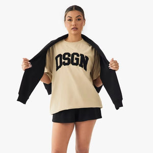 T-shirts pour femmes 2025 été O cou blanc t-shirts à manches courtes T-shirt femme éponge surdimensionné tenue décontracté femmes T-shirt - Product Image 1