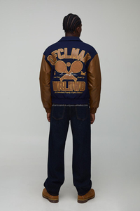 Custom Hip Hop Streetwear Plus Size Letterman <b>Jacket</b> Custom Men's <b>Jackets</b> With logo Embroidered Vintage - Product Image 2