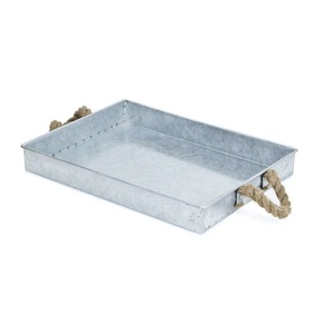 Plateau de rangement galvanisé en métal fini rustique le plus vendu plateau de service décoratif écologique pour la maison et l'hôtel - Product Image 2