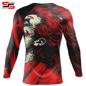 Diseño sublimado de protector de erupción de manga completa para MMA y BJJ con ajuste de compresión y protección UV estilo kimono de jiu jitsu - Product Image 6