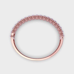 IGI Certified Lab Grown Pear & Marquise Diamond Royal Marquise Cluster <b>Bangle</b> <b>Bracelet</b> in 14K Yellow / White / Rose Gold - Product Image 2