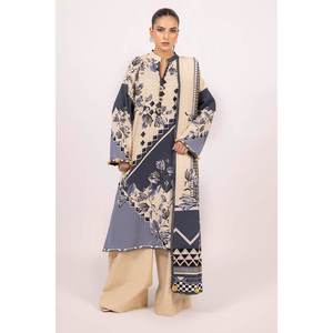Ensemble de 3 pièces non cousues de style bohème Khaddar K-52023 pour la saison printemps/été - Product Image 3