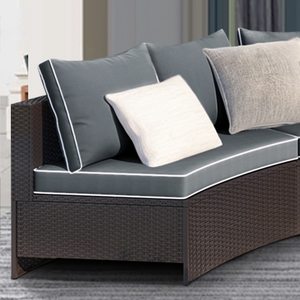 Ngoài trời nửa vòng Patio mây sofa <span class=keywords><strong>Set</strong></span> PE wicker cuộc trò chuyện đồ nội thất thiết lập - Product Image 3