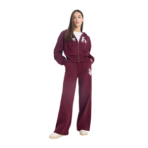 Ensemble sweat-shirt et pantalon de jogging en molleton de coton à fermeture éclair pour femmes, best-seller, impression personnalisée en relief, cordon de serrage - Product Image 2