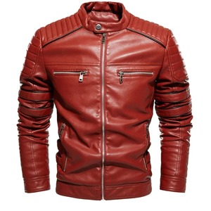 Nouvelle veste Boomber en cuir décontractée OEM vente en gros de vestes avec logo personnalisé pour hommes en cuir PU pur de grande taille - Product Image 5