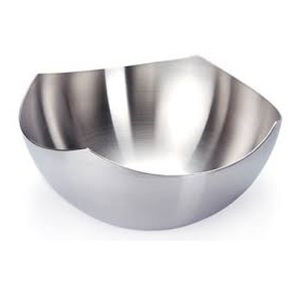 Ensemble de 4 bols de service faits à la main en acier inoxydable pur de qualité commerciale à motif carré pour les prix des aliments et du riz - Product Image 3