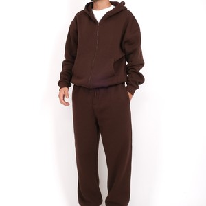 ชุดกางเกงวอร์มผ้าฝ้ายแบบมีซิปสำหรับผู้ชายชุดเสื้อฮู้ดกางเกงซับเหงื่อผ้าคอตตอนปรับโลโก้ได้ชุดวอร์มสำหรับฤดูหนาวระบายอากาศได้ดีไซส์ใหญ่พิเศษบริการ OEM - Product Image 1