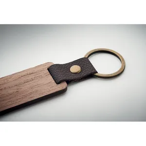 Porte-clés et mousquetons promotionnels en bois de noyer personnalisés NAWKEY pour le merchandising - Product Image 1