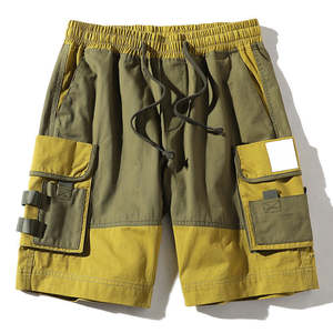 2024 hommes été décontracté coton Cargo Shorts haute rue mode brodé dentelle décoration multi-poches coupe ample solide - Product Image 1