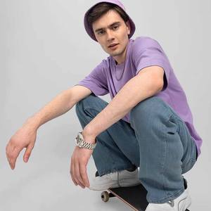 Overstreet Lavender T-shirt surdimensionné pour hommes Votre propre conception Logo T-shirt à séchage rapide T-shirt pour hommes - Product Image 2