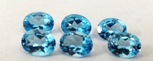 Topacio azul suizo natural corte ovalado 6x8mm facetado-Topacio azul suizo suelto corte ovalado - Product Image 4