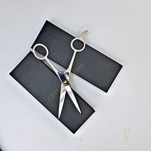 Ciseaux de barbier professionnels en acier inoxydable pour droitiers, manche long, pointe arrondie, qualité salon - Product Image 1