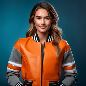 Vente en gros de veste baseball universitaire en toile de haute qualité avec broderie à col et logo personnalisé à l'avant - Product Image 4