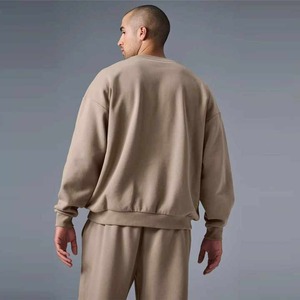 Sudadera con capucha de talla grande para hombre de alta calidad, jersey de cuello redondo de lana de algodón 100% con logotipo estampado personalizado para actividades al aire libre de invierno - Product Image 5