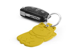 2024 porte-clés en cuir de qualité supérieure Manekineko porte-clés en cuir pleine fleur porte-clés en cuir véritable de luxe - Product Image 3