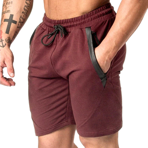 Wholesale Price High Quality Customized Logo Design Gym Fitness 100%Cotton Solid Color Side <b>Zipper</b> Pockets Man <b>Shorts</b> 2022 - Product Image 2