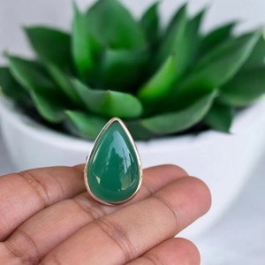 925 Sterling Silver Handmade <b>Ring</b> Green Onyx Natural Gemstone <b>Crystal</b> Bezel Setting for Women. Perfect Anniversary Wedding Gift - Product Image 6