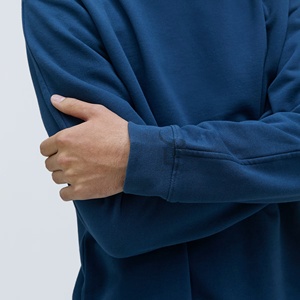 Logo personnalisé pull O cou pull 100% coton polaire lourd col montant sweat prix de gros pas cher - Product Image 3