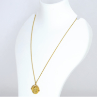 Collier personnalisé avec pendentif visage, qualité supérieure, 16 pouces, en argent massif 925 plaqué or 18 carats