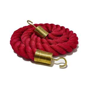 Protocol Barrier Hooked <b>Braid</b> <b>Cord</b> in Gold Durable Metal and Plastic Bollard for Airport & Roadway Applications - Product Image 1