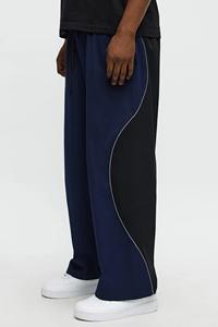 กางเกงวอร์มและกางเกงขายาวผ้าไนลอนสีบล็อกโพลีเอสเตอร์แนววินเทจทรงหลวมลำลองขนาดพลัสไซส์ - Product Image 2