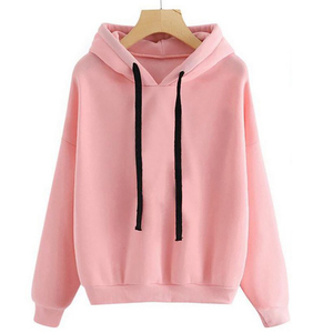 เสื้อฮู้ดผู้หญิงผ้าฟลีซถักนิตติ้ง 100% ผ้าฝ้าย ระบายอากาศได้ดี ไม่เป็นขุย แห้งเร็ว น้ำหนัก 320 กรัม ทรงโอเวอร์ไซส์ สไตล์ลำลอง สำหรับฤดูใบไม้ร่วงและฤดูหนาว ขายส่ง - Product Image 2