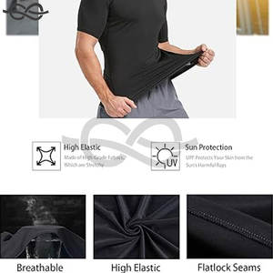Ropa deportiva para hombre, camisetas de compresión, impresión personalizada OEM, precios al por mayor, camisetas de gimnasio transpirables de secado rápido para correr - Product Image 2