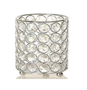 Dernier bougeoir fantaisie en cristal de métal argenté brillant bon marché de grande taille à la recherche sage porte-bougie fantaisie en cristal d'une seule pièce - Product Image 5