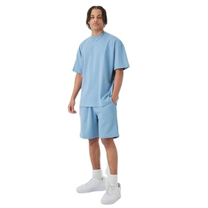 100% Cotton Wholesale Best Selling Custom Material Oversize Drop Shoulder Plain Breathable Custom Logo Men's <b>Twinset</b> - Product Image 1