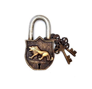 Padlock-01ZZ cadenas à clé tigre en laiton massif, petite serrure de gymnastique jaune, cadenas solide avec la même clé pour boîte à bagages - Product Image 1