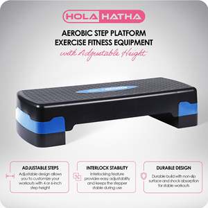 Piattaforma Step Aerobica Portatile HolaHatha in ABS, Altezza Regolabile, Attrezzatura per Fitness ed Esercizi - Product Image 3