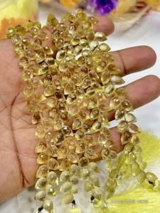 ลูกปัดเลมอนควอตซ์ธรรมชาติ AAA ทรงหยดน้ำเจียระไนแบบแฟนซี ขนาดประมาณ 6x9 มม. ความยาว 8 นิ้ว - Product Image 4