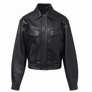 Nouvelle veste en cuir pour femmes à la mode d'hiver, design européen et américain décontracté, veste en cuir de voiture inspirée de la machine avec OEM - Product Image 1