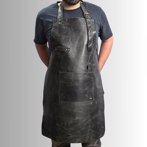 High Quality Real Leather Multi-Purpose <b>Waterproof</b> <b>Apron</b> Tool Pocket Custom Color Size Men's Workwear for Kitchen Barber Other - Product Image 1