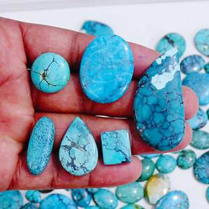 Cabochon en vrac de turquoise naturelle du Tibet pierre précieuse en gros Turquoise du Tibet pierre précieuse en vrac pour bijoux bijoux en pierre pierres précieuses - Product Image 2