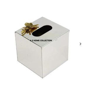 Boîte de rangement de mouchoirs en métal aluminium solide de la plus grande qualité Porte-papier de soie élégant pour fournitures d'hôtel à bon prix - Product Image 5