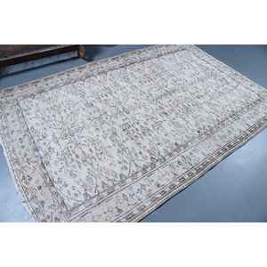 Alfombra Turca Vintage de 5.6x8.2 pies (172x250 cm), Alfombra del Suroeste en Gris Azulado - Product Image 2