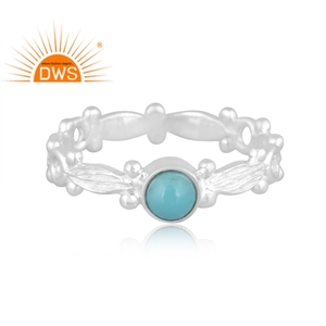 Best Selling Fine Sterling Silver Natural Arizona <b>Turquoise</b> Gemstone Statement Ring Custom Jewelry Manufacturer - Product Image 2