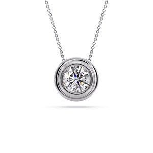 Colgante de diamante solitario de corte redondo HPR3 de 0.30 ct, diamante cultivado en laboratorio en platino, para bodas y fiestas. - Product Image 1