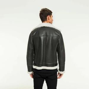 Customizable Men's Winter Leather <b>Canvas</b> <b>Jacket</b> with Stand Collar Breathable Waterproof Design and Personalized Logo - Product Image 2