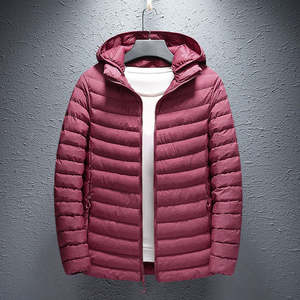 Men's Premium Quality Winter Puffer Jacket Best Price Fashionable Solid Color Bomber with Canvas <b>Fabric</b> From Pakistan - Product Image 1
